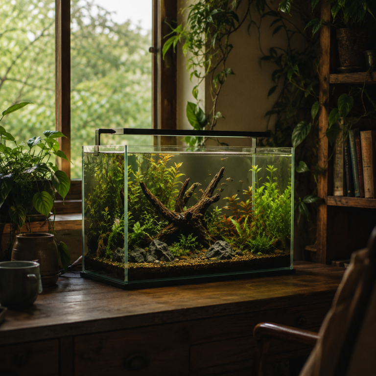 Natural planted freshwater aquarium, ideal for beginners setting up their first tank
